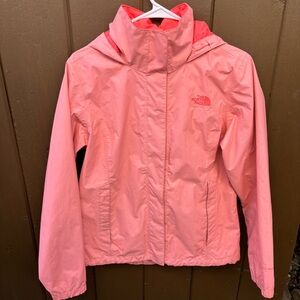 The North Face HyVent Jacket Womens Medium Pink Hooded Waterproof Rain